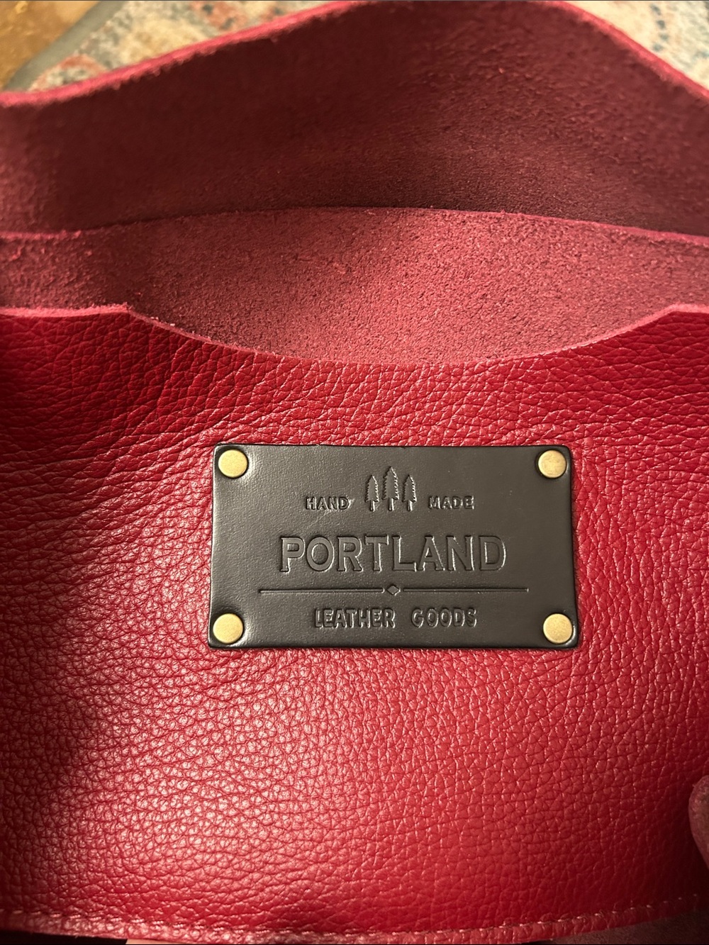 Portland Leather Burgundy Tote Medium - Picture 7 of 12